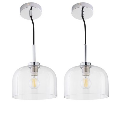 2er Set Moderne Glas Decken Pendelleuchten Armaturen Küche Esszimmer Beleuchtung