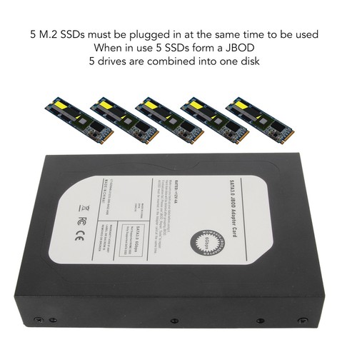5 Port M.2 Ssd To 3.5Inch Sata3.0 Adapter 6Gbps Jbod Enclosure Adapte MPF - Picture 3 of 22