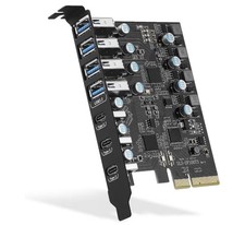 PCIe to USB 3.2 Gen 2 Card with 20 Gbps Bandwidth 7 USB Ports 4 USB Type-A and
