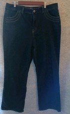 BandolinoBlu 18 Womens Stretch Unique Fit Stitch Pockets 38x29 Dark Wash EUC