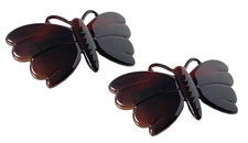 Parcelona French Cute Butterfly Shell Small Set of 2 Hair Clip Barrettes