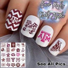 Texas A&M University Waterslide Finger Nail Decals Instructions set of 50 JH