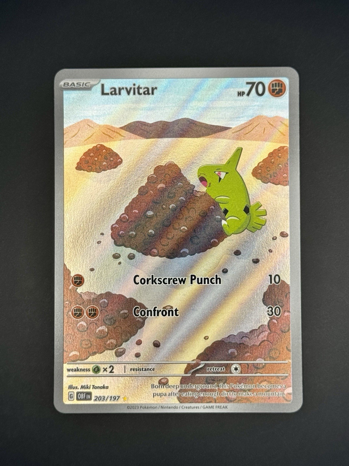 Larvitar 203/197 SV03: Obsidian Flames Holo