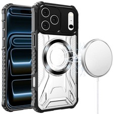 For iPhone 17 Pro Max Case Magnetic Circle Shock Absorbent Cover Tempered Glass