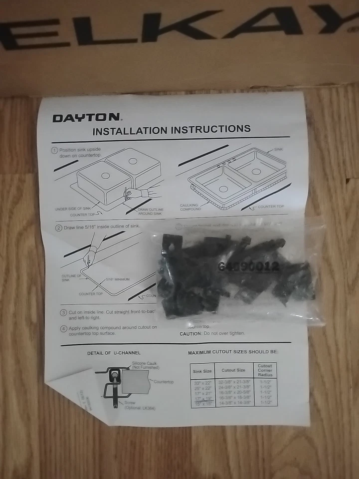 Elkay Single Bowl Stainless Steel Sink For Camper Or Bar 17"×19"×8" - Image 4 of 4