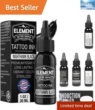 -Friendly 1oz Black Tattoo Ink - Ideal for Outlining  Shading Techniques