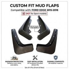 4 Pcs Mud Guards Fits For 2015 - 2017 Ford Edge Front Rear Splash Mud Flaps 4 Pcs Mud Guards Fits For 2015 - 2017 Ford Edge Front Rear Splash Mud Flaps