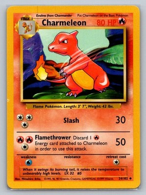 Pokemon Charmeleon Uncommon Base Set 024/102 LP