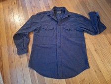 Vintage St. John Bay Chamois Shirt Mens Medium Gray Cotton Button Up 70067-4