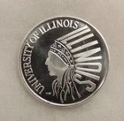 1989 .999 1 Oz Silver Rd - Illinois Final Four - Pretty collectable Silver Round