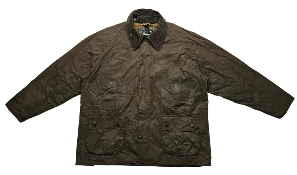 *HOT VTG Men's BARBOUR @ A321 BEDALE PARKA PLAID LINED BROWN WAXED Jacket C46 L - Image 2 of 4