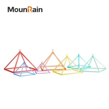 MountainRain 6" Colorful Crystal Singing Pyramid Professional Quartz Tower Yoge