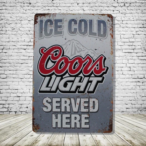 Coors Light Vintage Style Tin Metal Bar Sign Poster Man Cave Collectible New