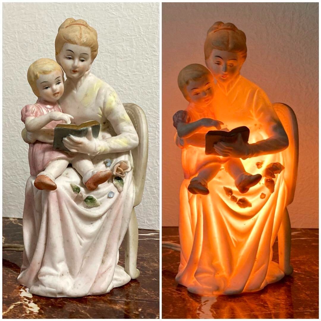 Seto Novelty Vintage Doll Porcelain Light Lady &Girl Rare