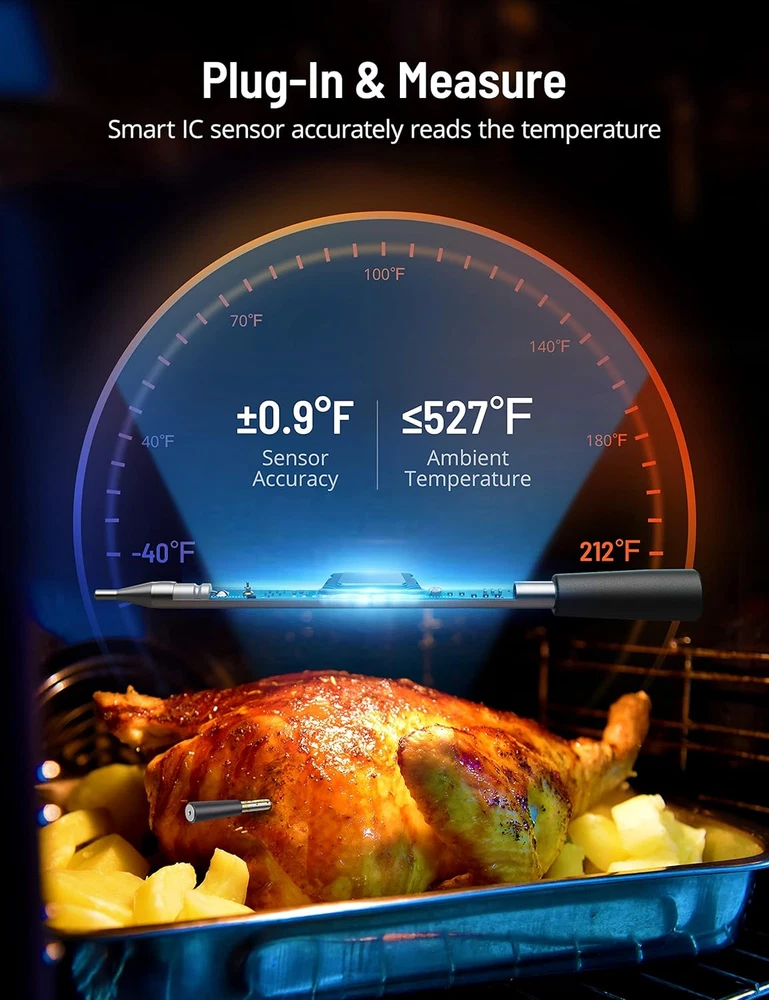 Smart Meat Thermometer,  Wireless Food Thermometer Bluetooth with Smart Alert, 2