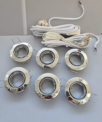 6x Paulmann Chrom Mr11/Gu4 Einbaustrahler Einbaurahmen Spot Gehäuse Ø65mm + Fass
