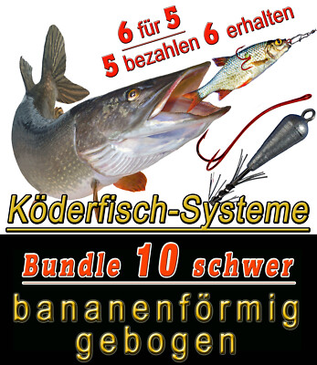 Bavaria Köderfisch Systeme, BUNDLE 10 schwer, Form Banane 5 bezahlen 6 erhalten