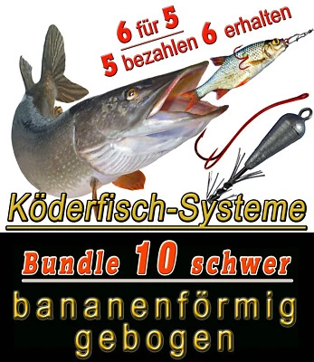 BAVARIA PREMIUM-FISHING-TACKLE Bavaria Köderfisch Systeme, BUNDLE 10 schwer, Form Banane 5 bezahlen 6 erhalten