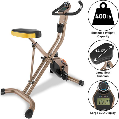exerpeutic gold 500 xls foldable magnetic upright bike
