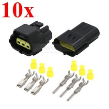 10x AMP Econoseal 3 Way Pin Waterproof Electrical Wiring Multi Connector Set New