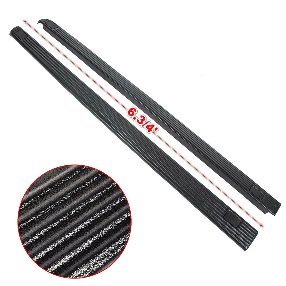 Fits 2002-2016 Ford F250 F350 Super Duty 6 3/4 Bed Side Rail Top Molding Covers Foto 2 de 4