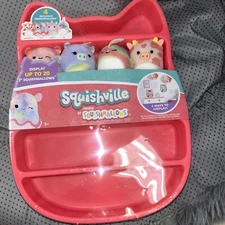 Squishmallows Squishville Pink Display Case NEW Evangelica Faye 2.5 4 Mini Plush