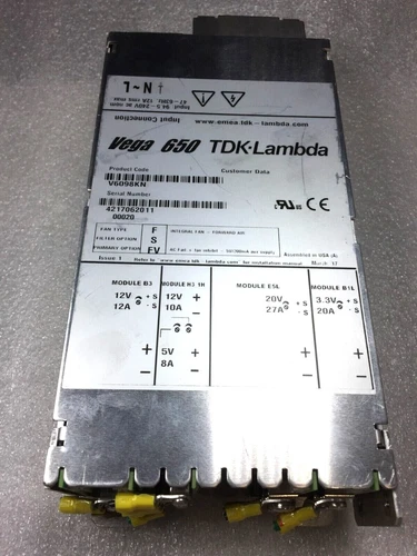 TDK-LAMBDA Vega 650 V6098KN  94.5-240V AC NOM 47-63Hz 12A FREE SHIPPING