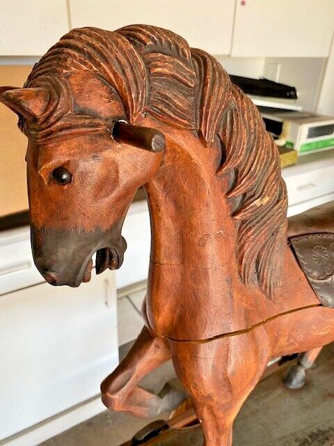 木製馬のモデル人形 1930s Antique wooden rocking horse ( 23”x 32”) | eBay