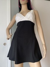 Women’s Love By Chelsey Little Black And White Lace Bust Dress Mini Size Large