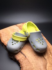 Crocs Baby/ Toddler Size C 8 Grey With Lime Green/yellow