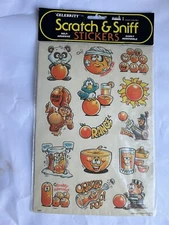 Vintage CELEBRITY Mark 1 SCRATCH & SNIFF STICKERS - Orange