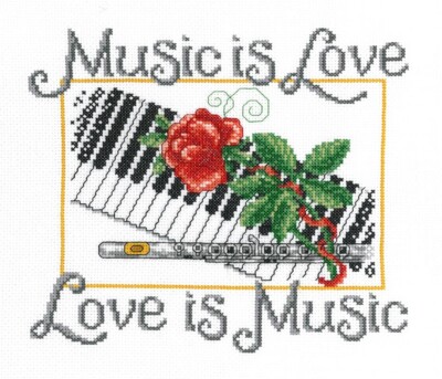 Imaginating Inc - Musik ist Liebe von Ursula Michael - Kreuzstichkarte.