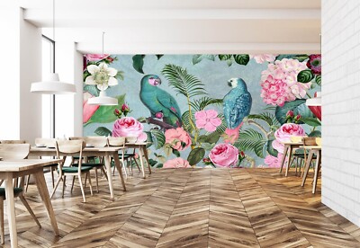 3D Parrot Rose A1620 Wallpaper Wall Mural Self-adhesive Andrea Haase Amy
