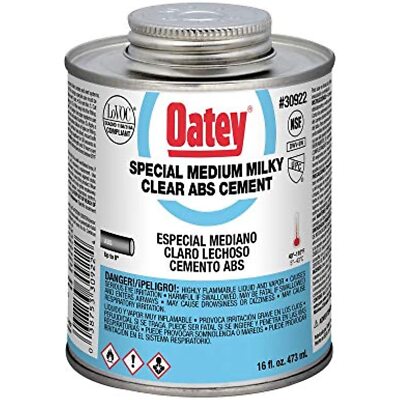 Oatey 30922 ABS Special Milky Clear Cement, 16 oz, Blue, 16 Fluid Ounces
