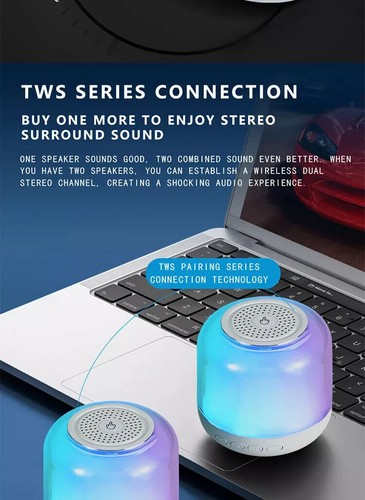 ALTAVOZ COLORIDO CARGA INALÁMBRICA BLUETOOTH CON LUZ NOCTURNA - Imagen 7 de 10