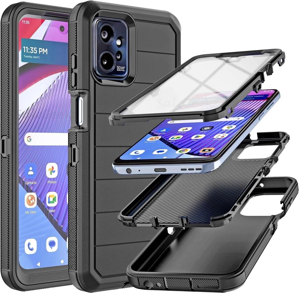 Motorola Moto G Power 5G 2024 2023 RUGGED Phone Clip Case Cover Screen Protector - Image 2 of 4