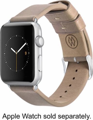 Monowear Creme Lederarmband mit Matt Silber Adapter für 38mm Apple Watch - Bild 1 von 1