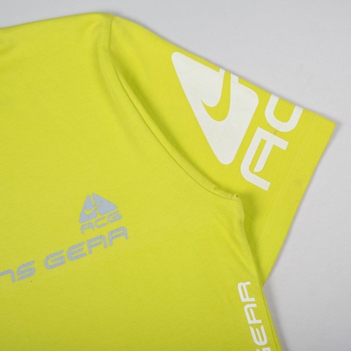 T-Shirt Nike ACG Vintage Y2K Jaune Fluo Big Logo Imprimé Petit - Photo 6 sur 7