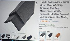 vidaXL Decking Angle Trims, Grey 170cm WPC Edge Finishing Bars