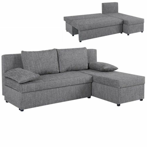 Ecksofa - grau - Webstoff - mit Liegefunktion Sofa Wohnlandschaft Couch - Bild 1 von 6