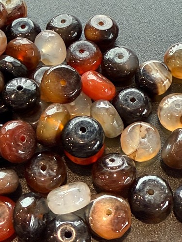 Beads 78 Tan Stone Assorted 'Squished' Discs for Jewelry Making Crafting - Picture 2 of 9