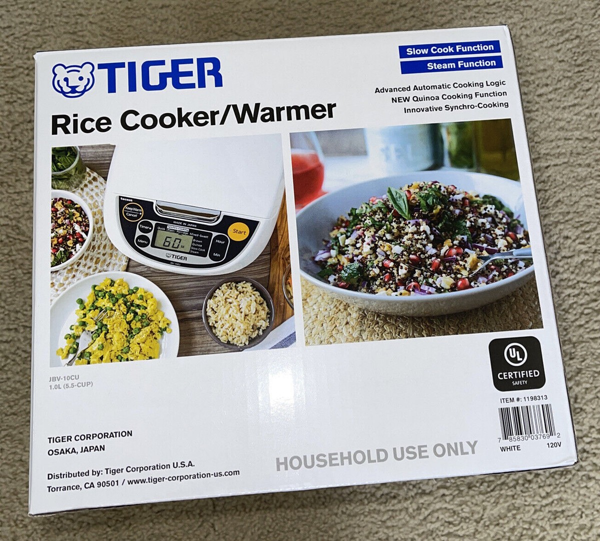 Tiger (JBV-10CU) 5.5-Cup Micom Rice Cooker & Warmer - New (sealed