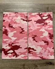 2 pack Multi-Use Face Mask Tube Scarf Head Neck Gaiter Pink White Red Camo