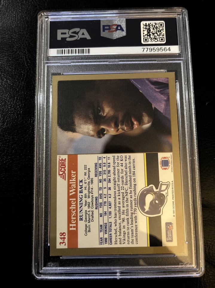 1991 Score - #348 Herschel Walker PSA EX-MT 6 POP 1, 4 Higher - Image 2 of 2