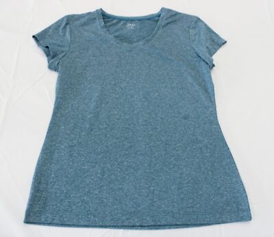 PBX Pro Women's Short Sleeve V-Neck Melange T-Shirt JW7 Blue Medium NWT
