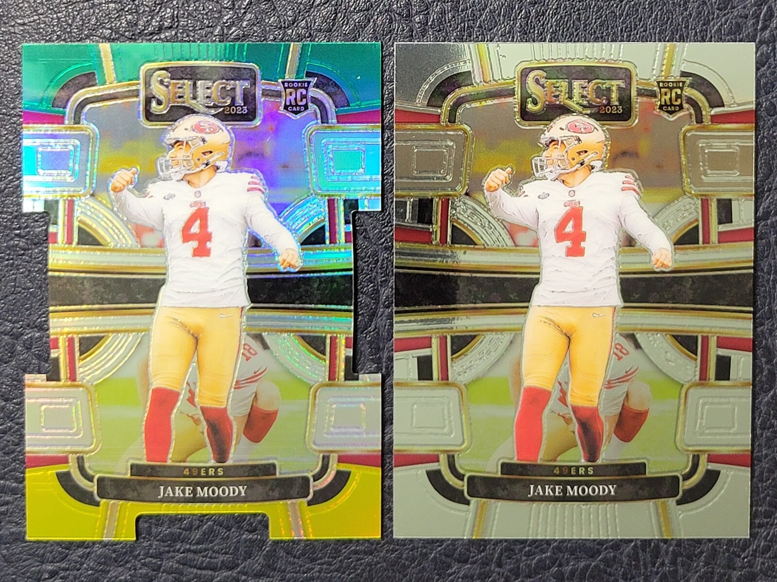 Jake Moody 2023 Select Concourse Green Yellow & Base 90 Rookie 49ers Wolverines
