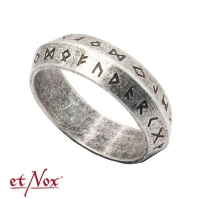 Runen Ring Rune Asatru Runenreihe Ältere Futhark Edelstahl Antik Optik SR1208