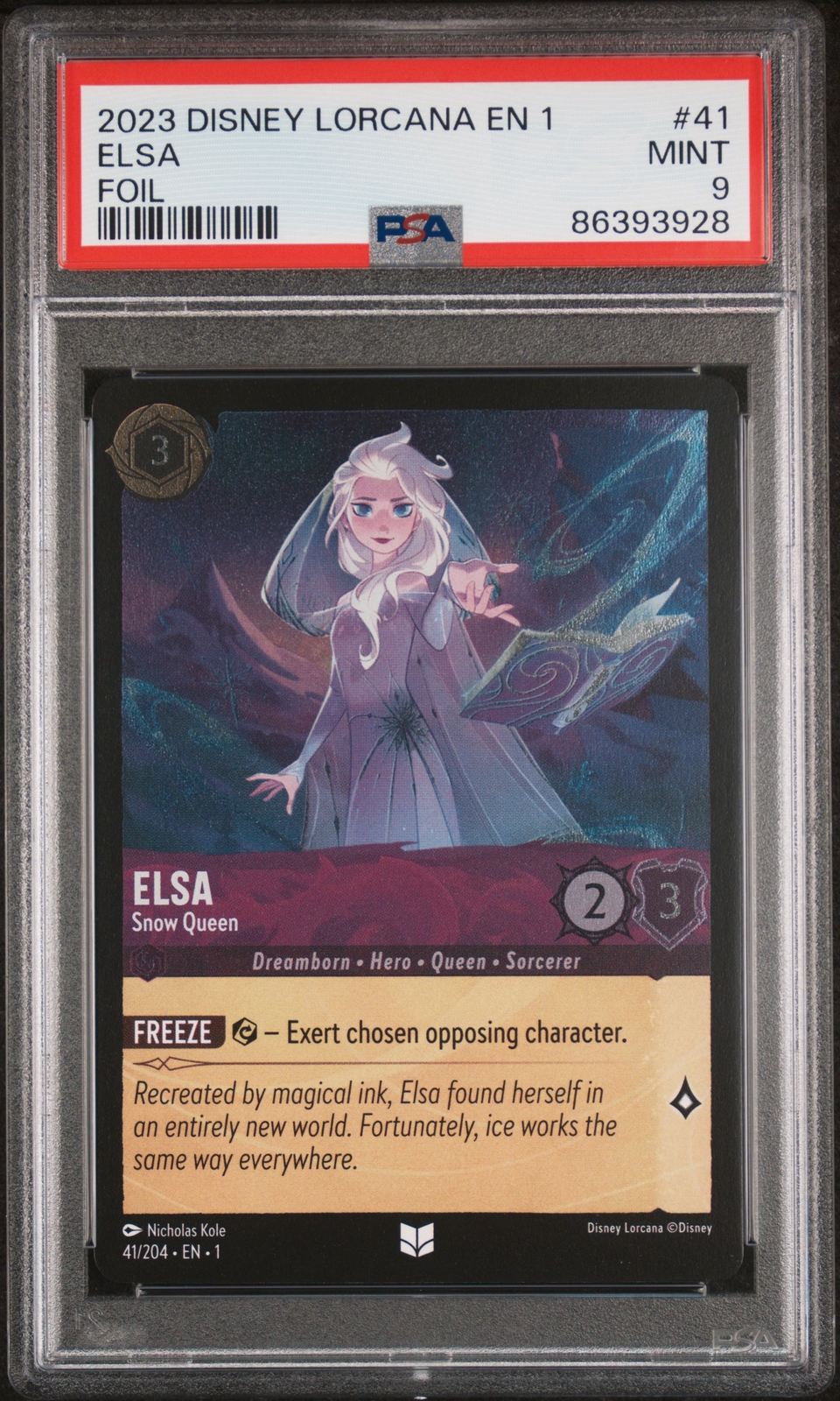 2023 Disney Lorcana 1 #41 Elsa Snow Queen - Foil PSA 9