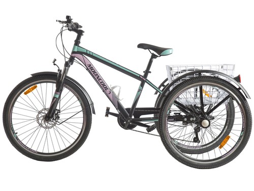 24/26/27.5inch Adult Mountain Tricycle 7Speed 3Wheel Cruiser Trike Bike w/Basket - Picture 32 of 32