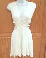 WINDSOR~Ivory Set the Bar Mini Dress~sz MEDIUM~NWT~Short Open CUTOUT WAIST $43